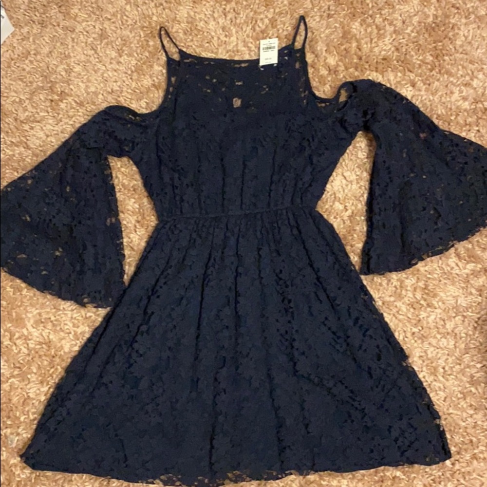 NWT Abercrombie and Fitch: Navy Lace Dress size: L